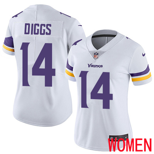 Minnesota Vikings 14 Limited Stefon Diggs White Nike NFL Road Women Jersey Vapor Untouchable